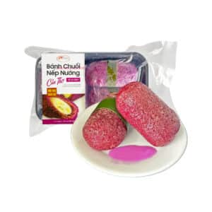 Grilled Banana Cake Wrapped In Sticky Rice With Magenta Leaf | 14.1oz (400g)