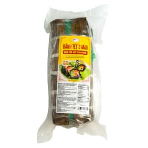 Tri-Color Cylindric Sticky Rice Cake With Dried Shrimp And Salted Egg Yolk | 28.3oz (800g)