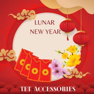 TET ACCESSORIES: Red Envelope & Artificial Blossom